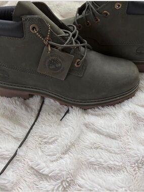 Timberland Olive Green Leather Boots